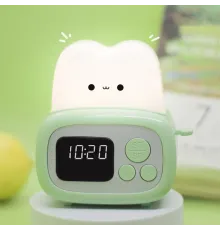 Дитячий годинник із будильником, підсвіткою й USB зарядкою/Міжний годинник будильник/Настільний годинник Зелений