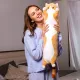Іграшка дитяча Кот Батон 70 см Коричневий/Плюшева іграшка подушка довгий кошеня