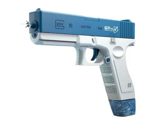 Водяний пістолет електричний акумуляторний Water Gun Glock з 2 обойми для води Blue Водяний пістолет електричний акумуляторний Water Gun Glock з 2 обойми для води Blue