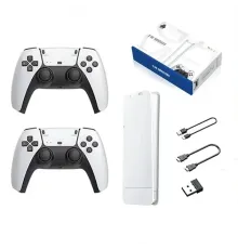 Ігрова мініконсоль HDMI M15 GAME STICK 4K 64 GB 20000 безплатних ігор + два бездротові контролери біла PS1