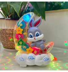 Дитячий музичний нічник Зайчик на Місяці Moon Rabbit Дитяча іграшка з підсвіткою і світловими ефектами