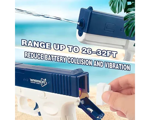 Водяний пістолет електричний акумуляторний Water Gun Glock з 2 обойми для води Blue Водяний пістолет електричний акумуляторний Water Gun Glock з 2 обойми для води Blue