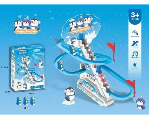 Музыкальная игрушка-трек пингвины на горке 3311 "Happy Penquim", синий с белым Музыкальная игрушка-трек пингвины на горке 3311 "Happy Penquim", синий с белым