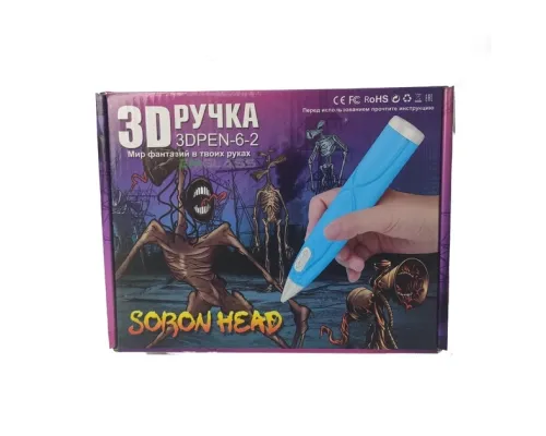 Дитяча 3D-ручка для малювання з екопластиком 3D-6-2 набір з трафаретами Бузковий Синій Дитяча 3D-ручка для малювання з екопластиком 3D-6-2 набір з трафаретами Бузковий Синій