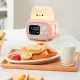 Настольные часы с будильником РОЗОВЫЙ, подсветкой и USB, Тостер /Детские часы с LED подсветкой