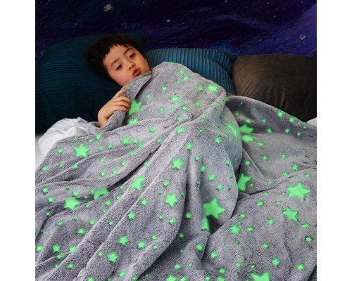 Светящийся теплый и нежный плед для детей и подростков 100x150 Magic Blanket Серый Светящийся теплый и нежный плед для детей и подростков 100x150 Magic Blanket Серый
