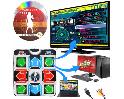 Танцювальний килимок usb для ПК комп'ютера PC Dance mat Dance Pad покращений з CD Танцювальний килимок usb для ПК комп'ютера PC Dance mat Dance Pad покращений з CD
