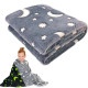 Светящийся теплый и нежный плед для детей и подростков 100x150 Magic Blanket Серый