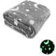 Светящийся теплый и нежный плед для детей и подростков 100x150 Magic Blanket Серый
