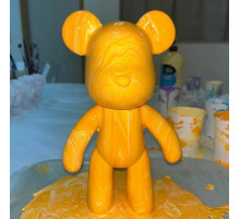 Флюидный медвежонок fluid bear bearbrick, 23 см, с красками YELLOW