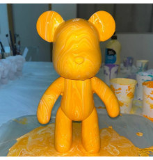 Флюидный медвежонок fluid bear bearbrick, 23 см, с красками YELLOW