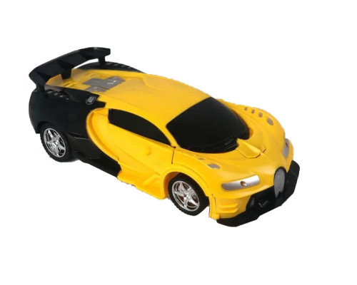 Машинка-трансформер на радіокеруванні AToys Bugatti-Robot 1:18 світлові ефекти Чорно-жовта