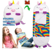 Дитячий спальний мішок-плюшева іграшка подушка Єдиноріг Baby sleeping bag Size S WHITE 3в1 теплий