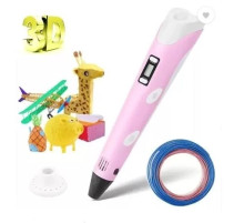 3D-Ручка 3Dpen З Lcd Екраном Повний Набір Пластик Рожевий