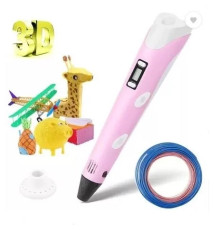 3D-Ручка 3Dpen З Lcd Екраном Повний Набір Пластик Рожевий