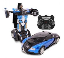 Машинка радіокерована трансформер Robot Car Bugatti Size12 СИНЯ ⁇ Робот-трансформер на радіокеруванні 1:12