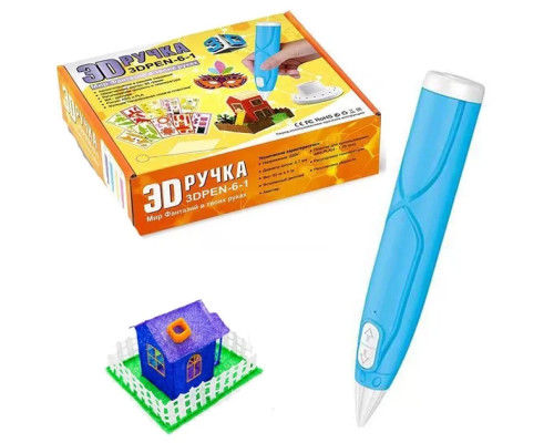 Ручка 3D-6-1 3D | 3Д ручка для рисования пластиком ABS и PLA Голубая Розовая