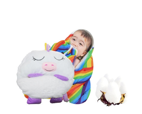 Детский спальный мешок-плюшевая игрушка подушка Единорог Baby sleeping bag Size S WHITE 3в1 теплый Детский спальный мешок-плюшевая игрушка подушка Единорог Baby sleeping bag Size S WHITE 3в1 теплый