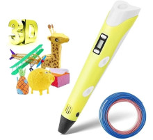 3d-ручка для дитячої творчості 3Dpen З Lcd Екраном Повний Набір Пластик Жовтий