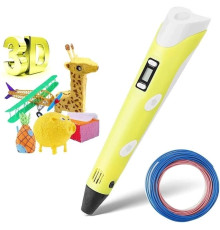 3d-ручка для дитячої творчості 3Dpen З Lcd Екраном Повний Набір Пластик Жовтий