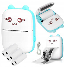 Портативный СИНИЙ детский мини принтер (Mini Printer), термопринтер , карманный детский принтер