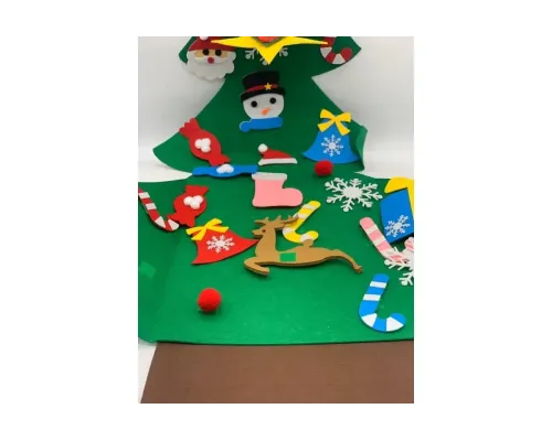 Дитяча Різдвяна ялинка з іграшками з фетру Chrismas Free Дитяча ялинка на стіну 95x70 см Дитяча Різдвяна ялинка з іграшками з фетру Chrismas Free Дитяча ялинка на стіну 95x70 см