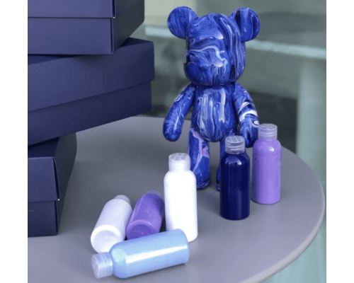 Флюидный медвежонок fluid bear bearbrick, 23 см, с красками BLUE