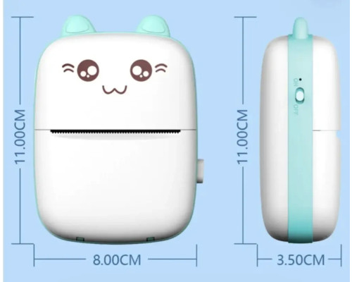 Портативний СИНІЙ дитячий міні принтер (Mini Printer), термопринтер, кишеньковий дитячий принтер