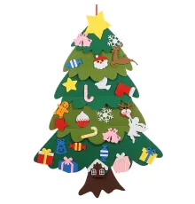 Дитяча Різдвяна ялинка з іграшками з фетру Chrismas Free Дитяча ялинка на стіну 95x70 см