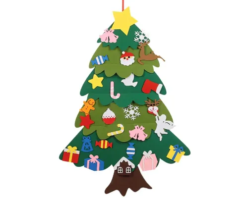 Дитяча Різдвяна ялинка з іграшками з фетру Chrismas Free Дитяча ялинка на стіну 95x70 см Дитяча Різдвяна ялинка з іграшками з фетру Chrismas Free Дитяча ялинка на стіну 95x70 см