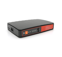 UPS для роутеров/коммутаторов ECO-1825, 18W, OUT:USB-5V, DC-5V/9/12V, POE-15/24V, 1/2A, LiFePo4 8000mAh, 160x105x33mm, 0.4kg, Black, BOX