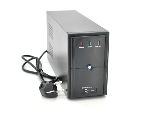 ДБЖ Ritar E-RTM650L-U (390W) ELF-L, LED, AVR, 2st, USB, 2xSCHUKO socket, 1x12V7Ah, metal Case Q4 (370*130*210) 4,8 кг (310*85*140)