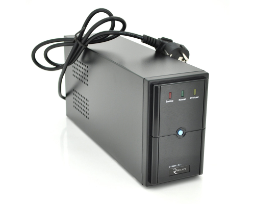 ДБЖ Ritar E-RTM600 (360W) ELF-L, LED, AVR, 2st, 2xSCHUKO socket, 1x12V7Ah, metal Case Q4 (365*130*210) 4,8 кг (310*85*140)