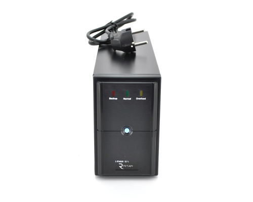 ДБЖ Ritar E-RTM500 (300W) ELF-L, LED, AVR, 2st, 2xSCHUKO socket, 1x12V7Ah, metal Case. Q4 (365*130*210) 4,8 кг (310*85*140)