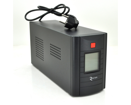 ДБЖ Ritar RTM1500 (900W) Proxima-D, LCD, AVR, 3st, 3xSCHUKO socket, 2x12V9Ah, metal Case (350х120х190) Q2