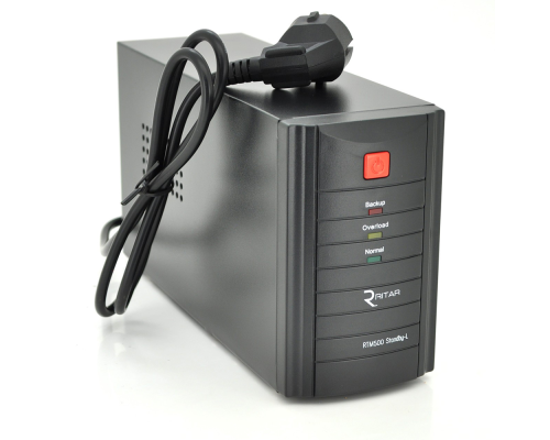 ДБЖ Ritar RTM500 (300W) Standby-L, LED, AVR, 1st, 2xSCHUKO socket, 1x12V4.5Ah, metal Case ( 260 х 85 х 140) Q4