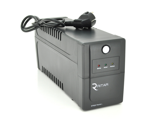 ДБЖ Ritar RTP800 (480W) Proxima-L, LED, AVR, 4st, 2xSCHUKO socket, 1x12V9Ah, plastik Case. NEW!