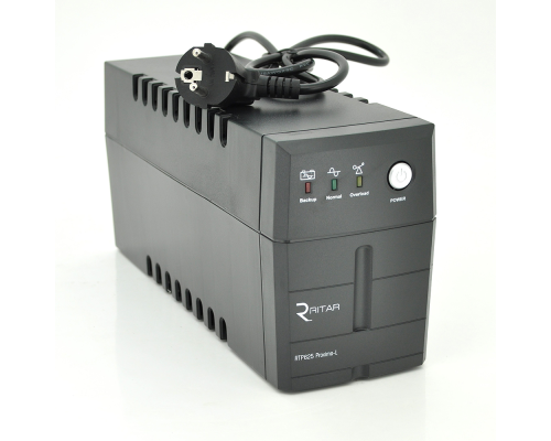 ДБЖ Ritar RTP625 (375W) Proxima-L, LED, AVR, 2st, 2xUNIVERSAL socket, 1x12V7Ah, plastik Case ( 300 x 100 x 140 )
