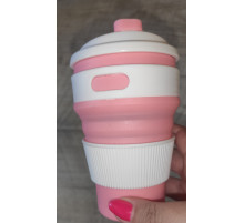 Складная силиконовая чашка с крышкой Collapsible Coffee Cup 350 мл Складная силиконовая чашка с крышкой Collapsible Coffee Cup 350 мл