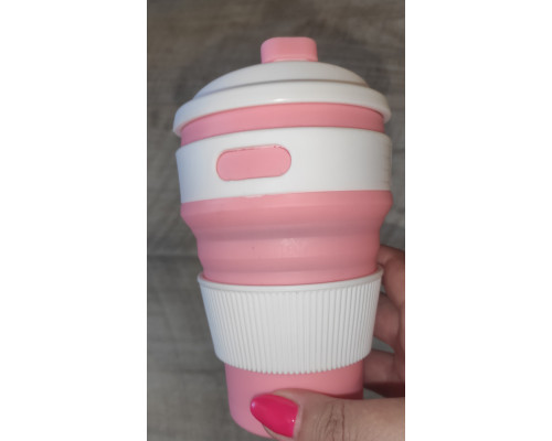 Складная силиконовая чашка с крышкой Collapsible Coffee Cup 350 мл Складная силиконовая чашка с крышкой Collapsible Coffee Cup 350 мл
