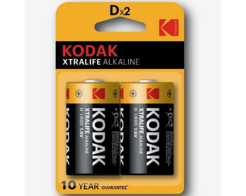 Батарейка лужна KODAK XTRALIFE LR20, 2шт в блістері, ціна за блістер