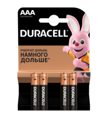 Батарейка лужна DURACELL LR03 (ААА) MN2400, 4шт у блістері, ціна за блістер