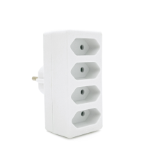 Розетка 4-х місна без заземлення SQ-ZDB01/4, 4x2.5A(10A) 250V~Max, 2300W, White, 2Р, Q100