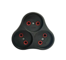 Розетка трійник із заземленням AK303B, Black, Q12