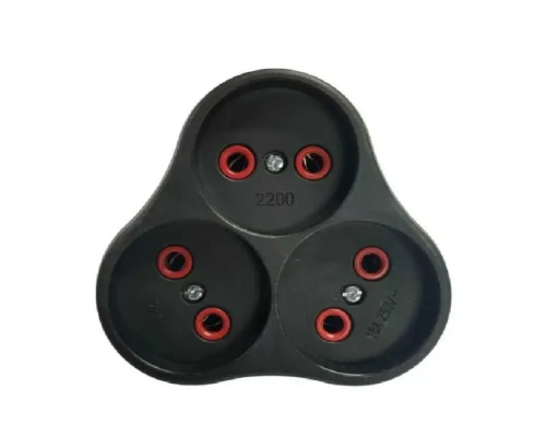 Розетка трійник із заземленням AK303B, Black, Q12