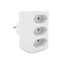 Розетка трійник без заземлення SQ-ZDB01/3, 3x2.5A(10A) 250V~Max, 1700W, White, 2Р, Q100