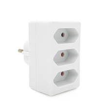 Розетка трійник без заземлення SQ-ZDB01/3, 3x2.5A(10A) 250V~Max, 1700W, White, 2Р, Q100