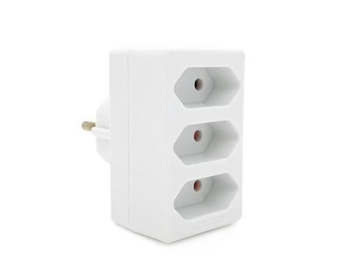 Розетка трійник без заземлення SQ-ZDB01/3, 3x2.5A(10A) 250V~Max, 1700W, White, 2Р, Q100 Розетка трійник без заземлення SQ-ZDB01/3, 3x2.5A(10A) 250V~Max, 1700W, White, 2Р, Q100