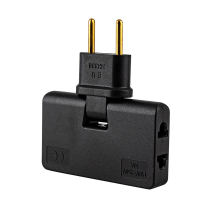 Трійник + перехідник 3in1, UK/US-EU, 220В, 10А, поворотний 180 °, Black