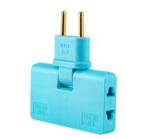 Трійник + перехідник 3 in 1, UK/US-EU, 220В, 10А, поворотний 180 °, Blue